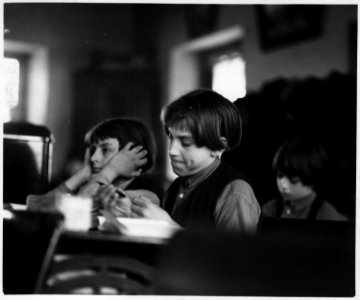 Lancaster County, Pennsylvania. The clothes worn by these Old-Order Amish boys are without exceptio . . . - NARA - 521056 photo