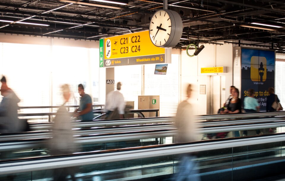 People walking flight