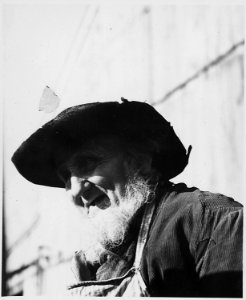 Lancaster County, Pennsylvania. This is an Old-Order Amish harness maker. - NARA - 521083