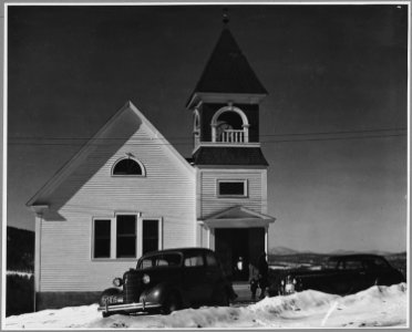 Landaff, Grafton County, New Hampshire. Like its town building, Landaff's church is fairly new, the . . . - NARA - 521502