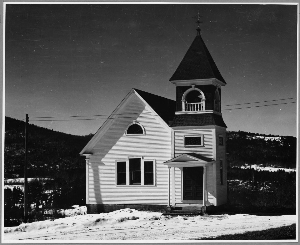 Landaff, Grafton County, New Hampshire. Like its town building, Landaff's church is fairly new, the . . . - NARA - 521535
