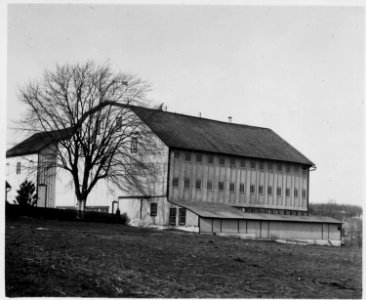 Lancaster County, Pennsylvania. This bank barn...has been built in to accommodate a dairy herd, and . . . - NARA - 521074