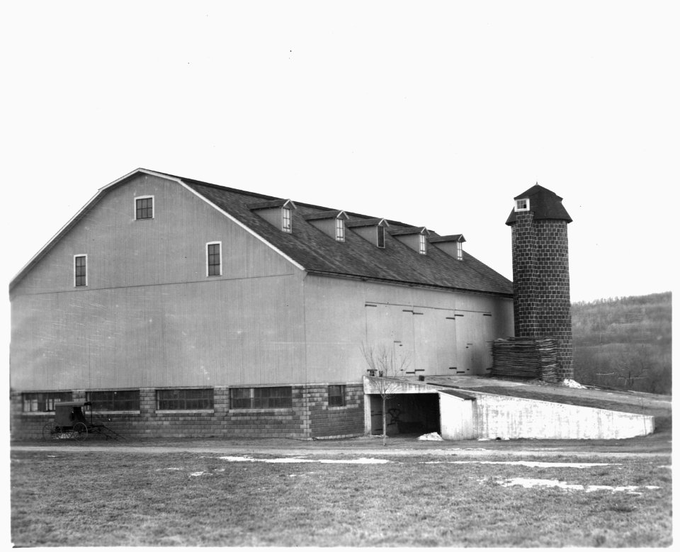 Lancaster County, Pennsylvania. This is a bank barn recently built by an Old-Order Amish farmer. I . . . - NARA - 521088