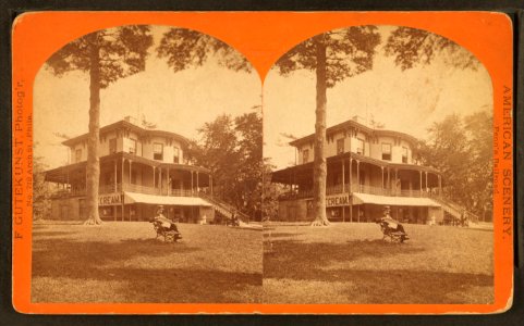 Lemon Hill mansion, (including view showing sign for ice cream), by Gutekunst, Frederick, 1831-1917