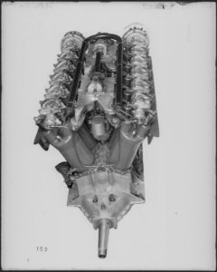 Liberty 12 cylinder engine. 3-4 front view. - NARA - 518852