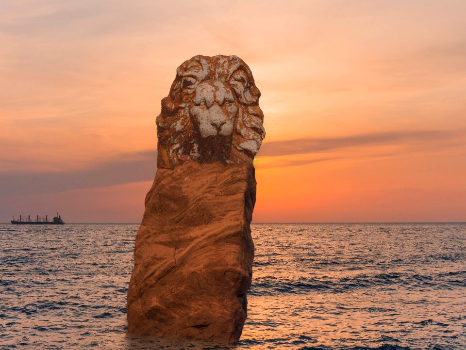 Sculpture rock sunset