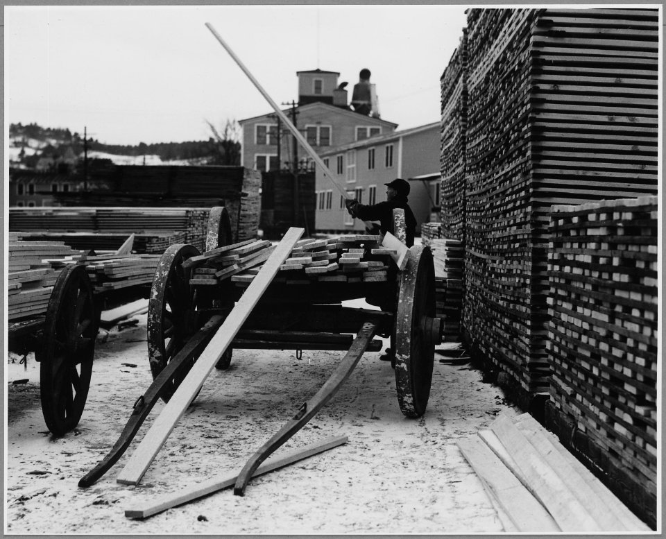 Landaff, Grafton County, New Hampshire. Employees of the Lisbon County working in the company's stic . . . - NARA - 521489