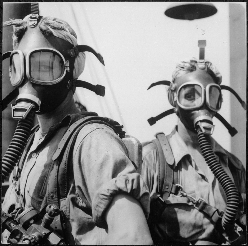 Like girls from Mars are these top women at U.S. Steel's Gary, Indiana, Works. Their job is to clean up at regular... - NARA - 522883