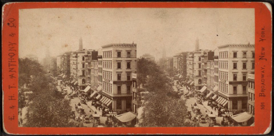 Looking down Broadway from the corner of Chambers Street, by E. & H.T. Anthony (Firm) 2