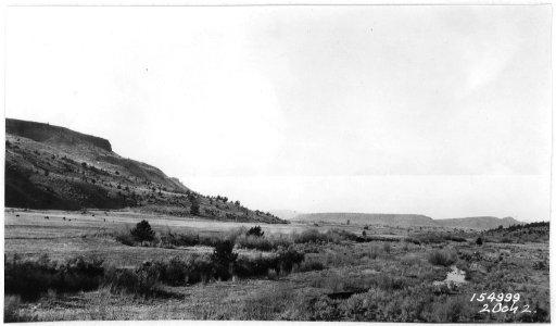 Looking down Ochoco Creek from Blancard Ranch, Ochoco Forest, 1915. - NARA - 299170 photo