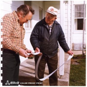 Looking at strip chart with local (resident) Goldsboro, Pennsylvania - NARA - 540031