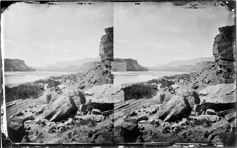 Looking down from the mouth of Paria Creek, Colorado River 1873 - NARA - 519754