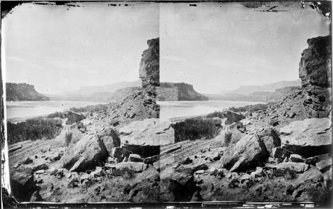 Looking down from the mouth of Paria Creek, Colorado River 1873 - NARA - 519754