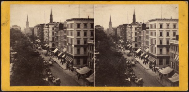 Looking down Broadway, from the corner of Chambers Street, by E. & H.T. Anthony (Firm)