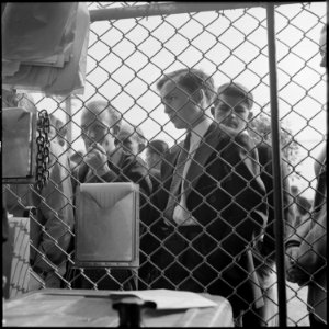 Los Angeles, California. Lockheed Employment. Lockheed, like all aircraft plants, is surrounded by heavy mesh wire... - NARA - 532205 photo