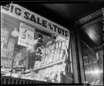 Los Angeles, California. Toys for sale at half price but books held their price after Little Tokyo . . . - NARA - 536798