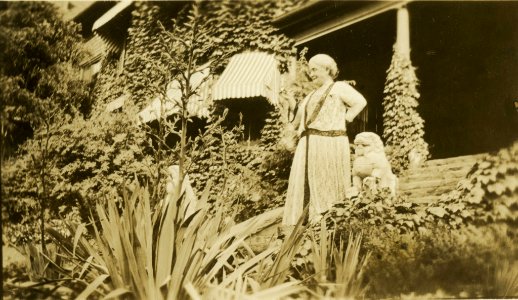 M Carey Thomas on the steps of the Deanery