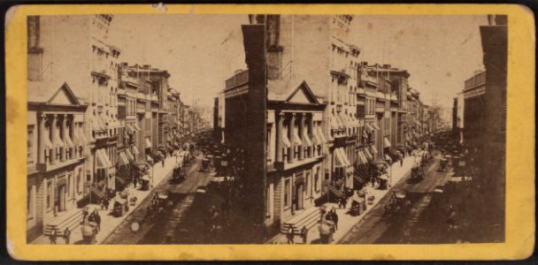 Looking down Wall Street from the corner of Broad, from Robert N. Dennis collection of stereoscopic views 2