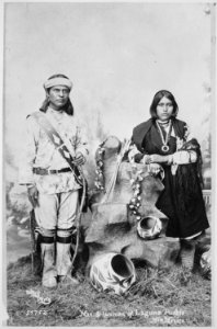 Man and woman of Laguna Pueblo, New Mexico - NARA - 530898