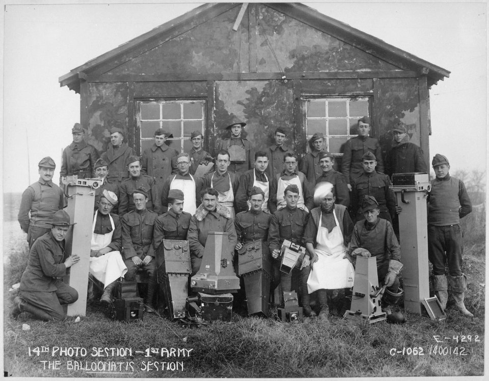 Major Steichen and Base Photo Section at Headquarters, Air Service, Paris, France. Air Service Photographic Section.... - NARA - 512865