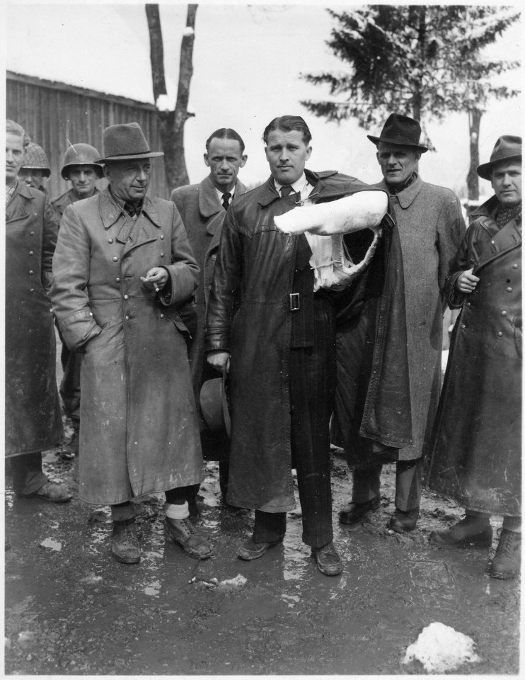 Major General Walther Dornberger, Commander of the V-2 laboratory at Peenemnde, Lieutenant Colonel Herbert Axter... - NARA - 531328
