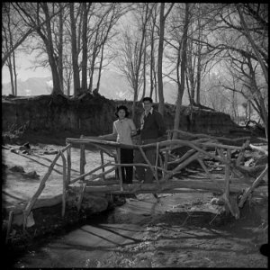 Manzanar Relocation Center, Manzanar, California. Toshiko Mikami and Kazuko Sakai, pretty Nisei gir . . . - NARA - 536940