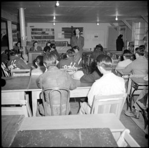 Manzanar Relocation Center, Manzanar, California. Registration forms and the purpose of registratio . . . - NARA - 536715