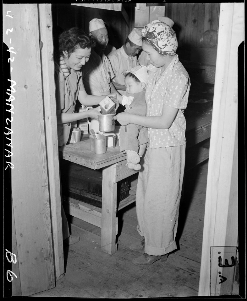 Manzanar Relocation Center, Manzanar, California. Special food formula are prepared for babies at M . . . - NARA - 536756