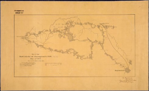 Map of the Battlefield of Champion's (sic) Hill, May 16th, 1863 ... Engineers' Office, Dept. of the Tenn., Capt. C.... - NARA - 305678