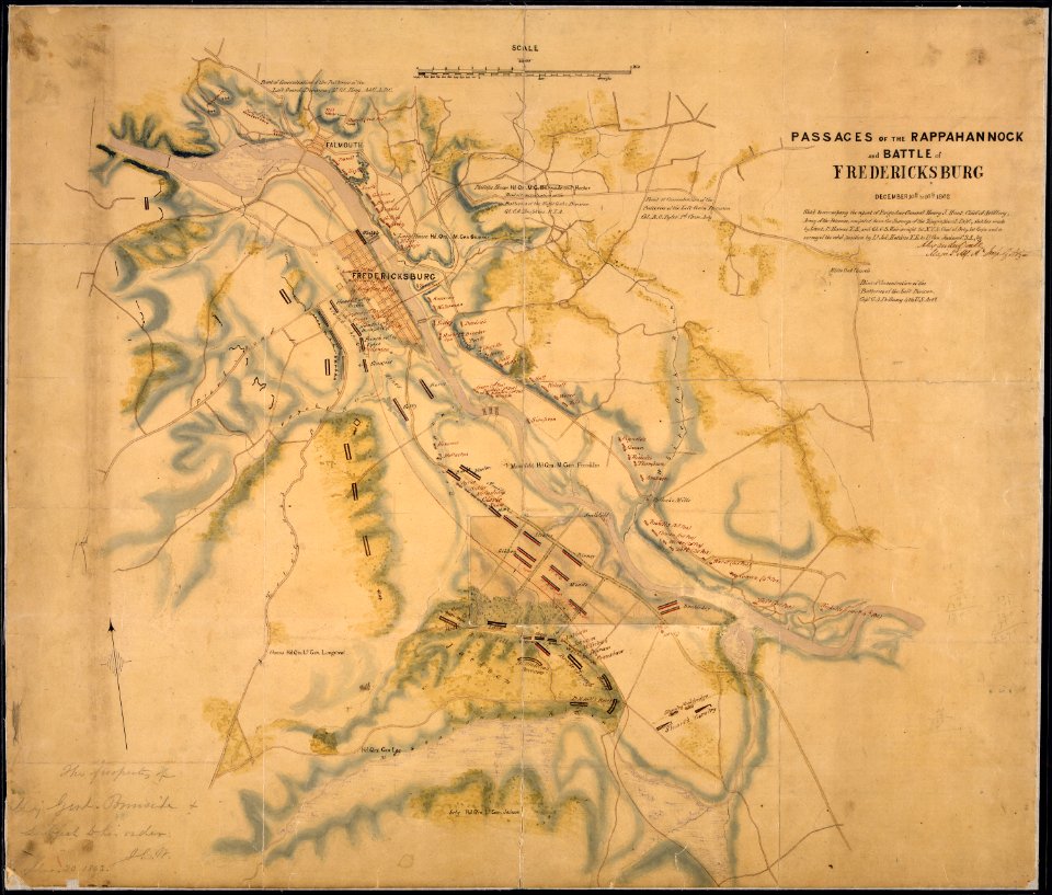Map of the Passages of the Rappahannock and the Battle of Fredericksburg - NARA - 305589