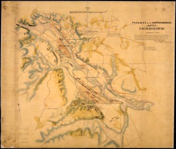 Map of the Passages of the Rappahannock and the Battle of Fredericksburg - NARA - 305589