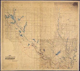 Map Showing the Route of the Army During the Red River Campaign in the Spring of 1864. Surveys & Reconnoissances... - NARA - 305633