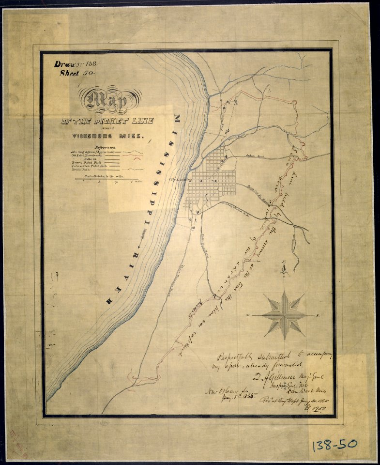 Map of the Picket Line around Vicksburg, Miss - NARA - 305774