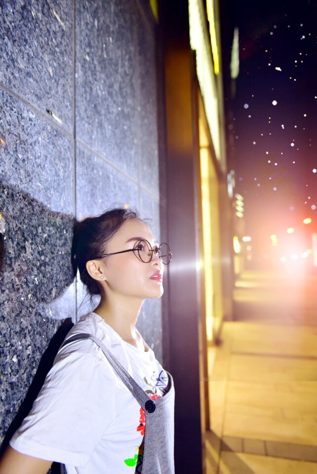 University student night view office worker