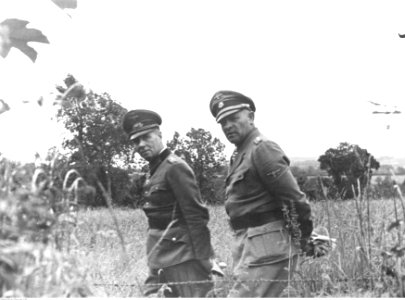 Marszałek Erwin Rommel i obergruppenfuhrer Sepp Dietrich na froncie w Normandii (2-361)
