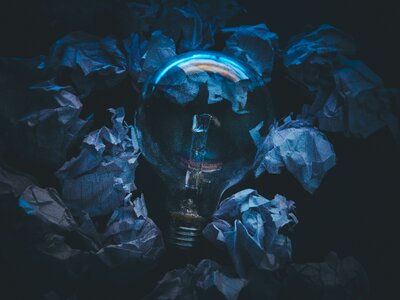 Lamp paper crumpled