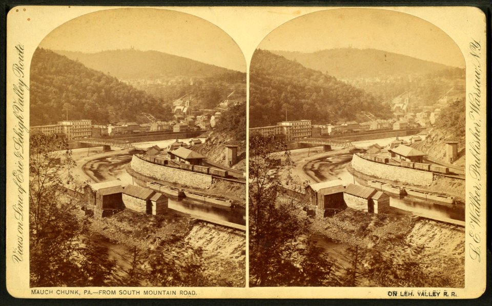 Mauch Chunk, Pa., from South Mountain road, by Walker, L. E., 1826-1916