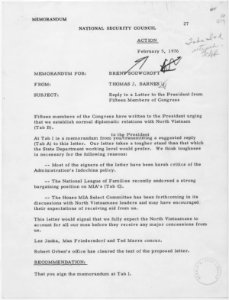 Memorandim from National Security Council staff member Thomas J. Barnes to Deputy National Security Adviser Brent... - NARA - 186696