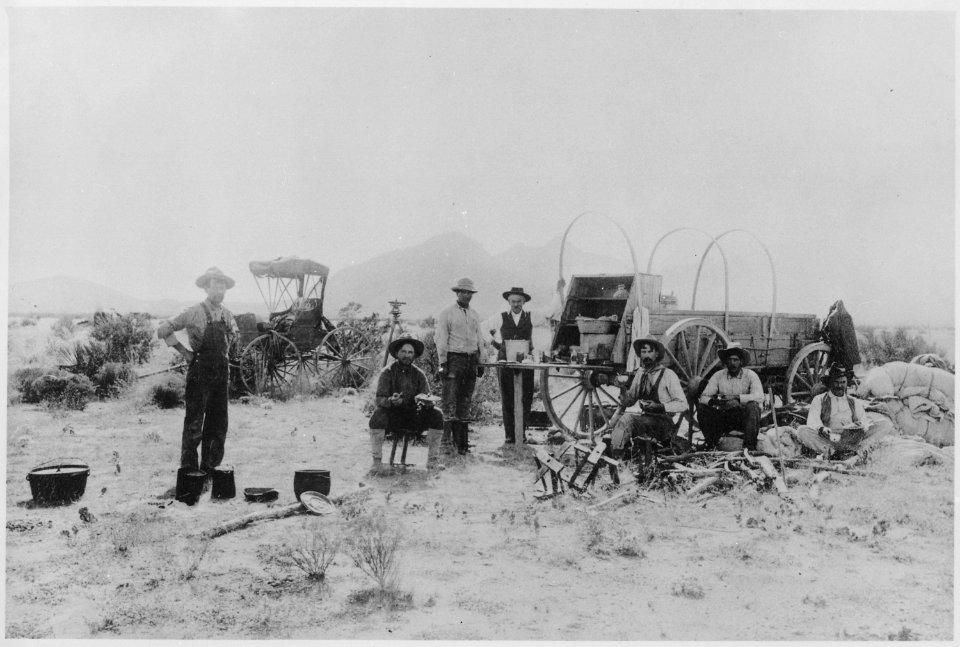 Members of the Denver Motor Club and Chamber of Commerce test-driving the Denver to Salt Lake Exposition route near De - NARA - 513359