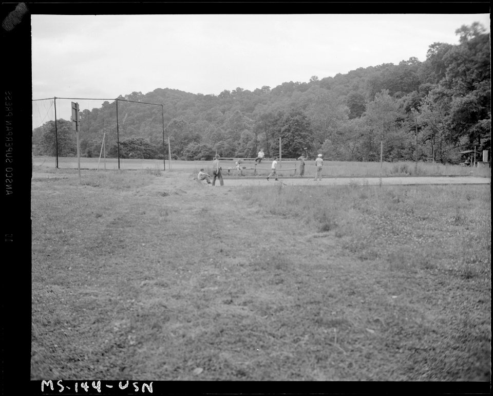 Miner's children at playground. Industrial Collieries Corporation, Barrackville ^41 Mine, Barrackville, Marion... - NARA - 540296