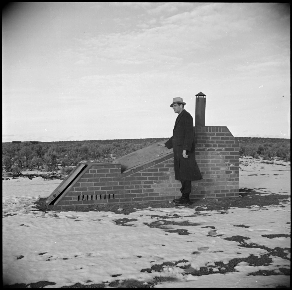 Minidoka Relocation Center. Trash Incenerator for entire camp. (Dillon Myer wanted picture of this) - NARA - 536555