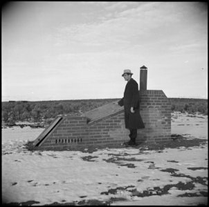Minidoka Relocation Center. Trash Incenerator for entire camp. (Dillon Myer wanted picture of this) - NARA - 536555