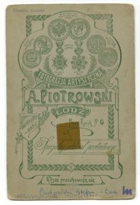 MMŁ, fotografia portret., „A. Piotrowski”, I-741-REWERS