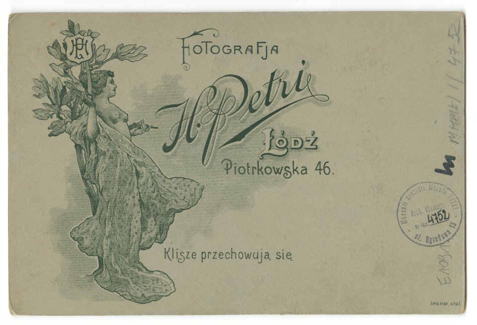 MMŁ, fotografia portret., „H. Petri”, I-4752-REWERS