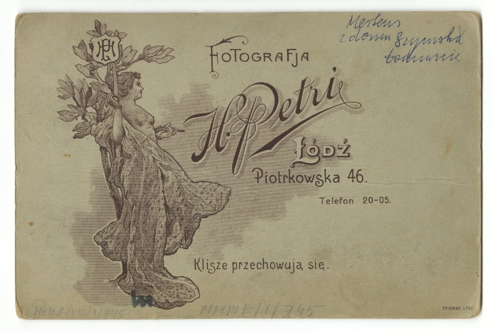 MMŁ, fotografia portret., „H. Petri”, I-745-REWERS