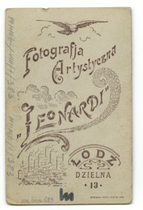 MMŁ, fotografia portret., „Leonardi”, I-383-REWERS