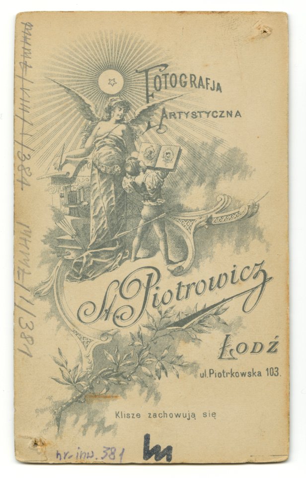 MMŁ, fotografia portret., „St. Piotrowicz”, I-381-REWERS