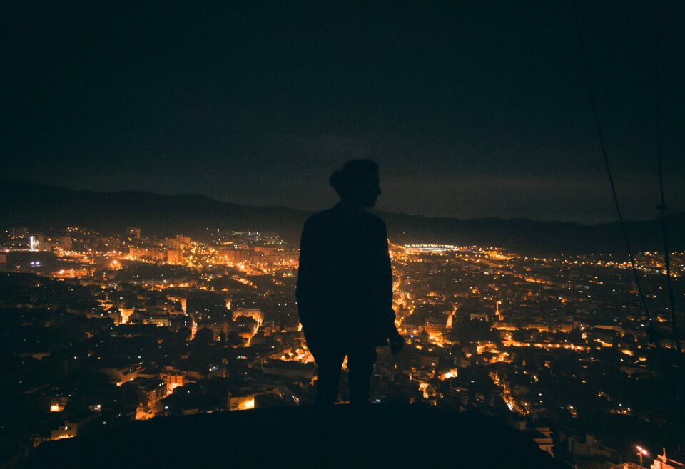 Night sky skyscraper