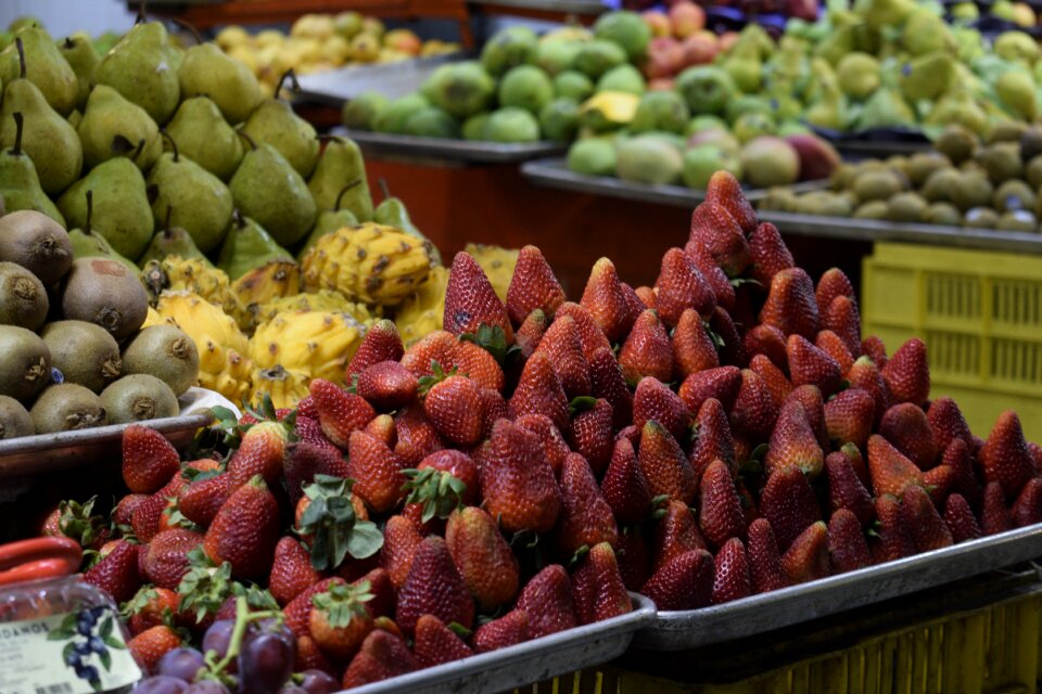 Food red fruit fresh strawberries