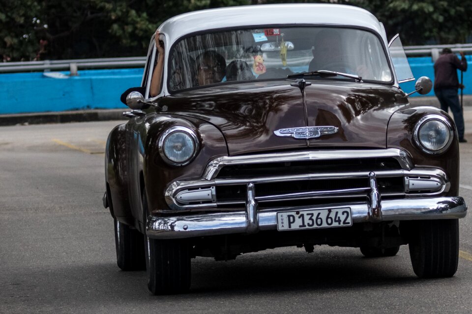 Classic car brown and white